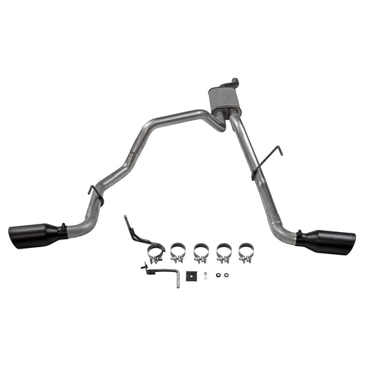 FLOWMASTER 718103 Flowmaster 718103 FlowFX Cat-Back Exhaust Kit 2.5 Inch Dual Side Exit 409 Stainless Steel 4.5 Inch Black Ceramic Stainless Tips Compatible with 2005-2019 Nissan Frontier 4.0L V6 2/4WD all Wheelbases