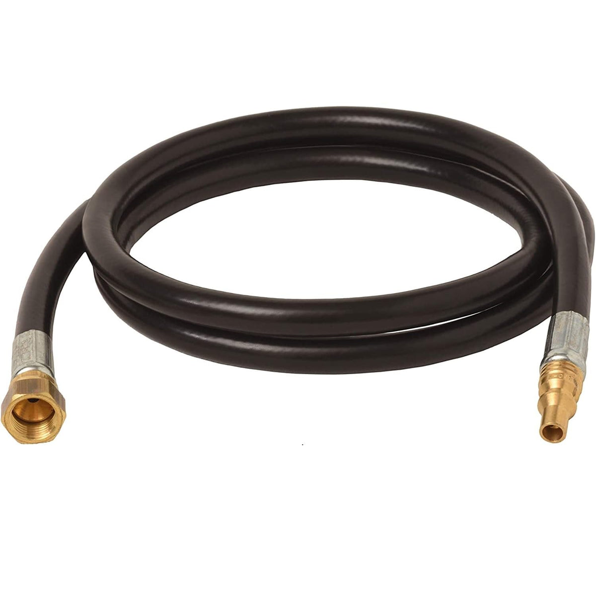 FLAME KING MB100304-48 Flame King 48-inch Propane Thermo Plastic Hose Assembly, 1/4" Male Quick Disconnect Plug × 3/8" Female Flare Swivel, with 1/4" ID Hose for RV, Van, and Trailer