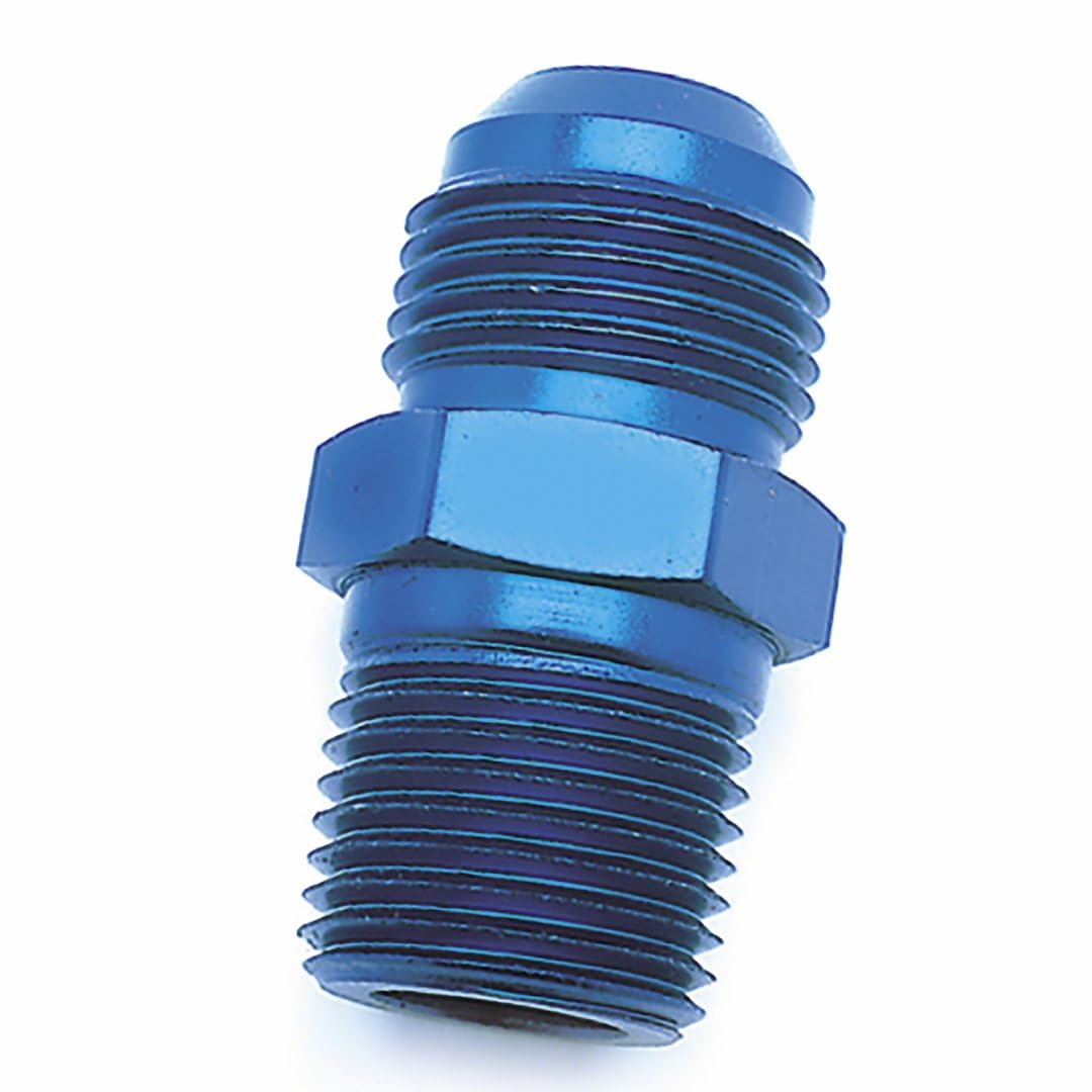 SPEEDFX 561216 SPEEDFX Adapter Fitting 561216, Straight, Flare To Pipe Adapter, 12AN x 1/2 NPTF, Anodized, Blue, Aluminum, Single