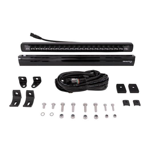 TRAILFX 20SRBKCM TrailFX 20SRBKCM Light Bar 20 Inch Single Row LED 105W Combo 8 Spot and 90 Flood Lights 8820 Raw Lumens Black Aluminum Housing IP67 with Brackets and Installation Hardware