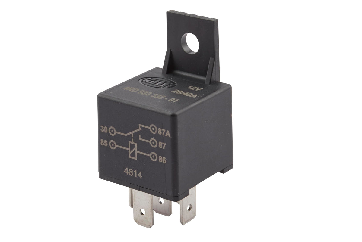 HELLA 933332011 HELLA 933332011 12V 20/40A SPDT Relay with Bracket, Black