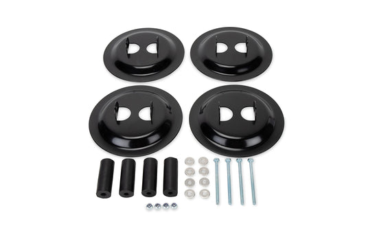 CAMCO 57883 Camco Heavy-Duty RV Stabilizing Jack Base Pads - Provides Greater Jack Stability - Made of Black Powder-Coated Durable Steel - 4-Pack (57883)