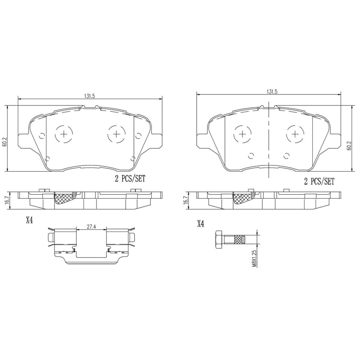 BREMBO P24151N Brembo P24151N DISCBRAKEPADSET NAOCERAMIC