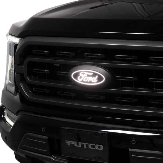 PUTCO 92606 Putco Luminix White Oval LED Emblem - Fits Ford F150 2023 w/Camera and w/o Spray Washer