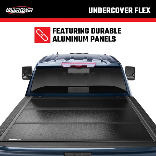 UNDERCOVER FX11009 RealTruck UnderCover Flex Hard Folding Truck Bed Tonneau Cover – FX11009 – Fits 2007 - 2013 Chevy/GMC Silverado/Sierra 1500 w/ bed caps 6' 7" Bed (78.7")