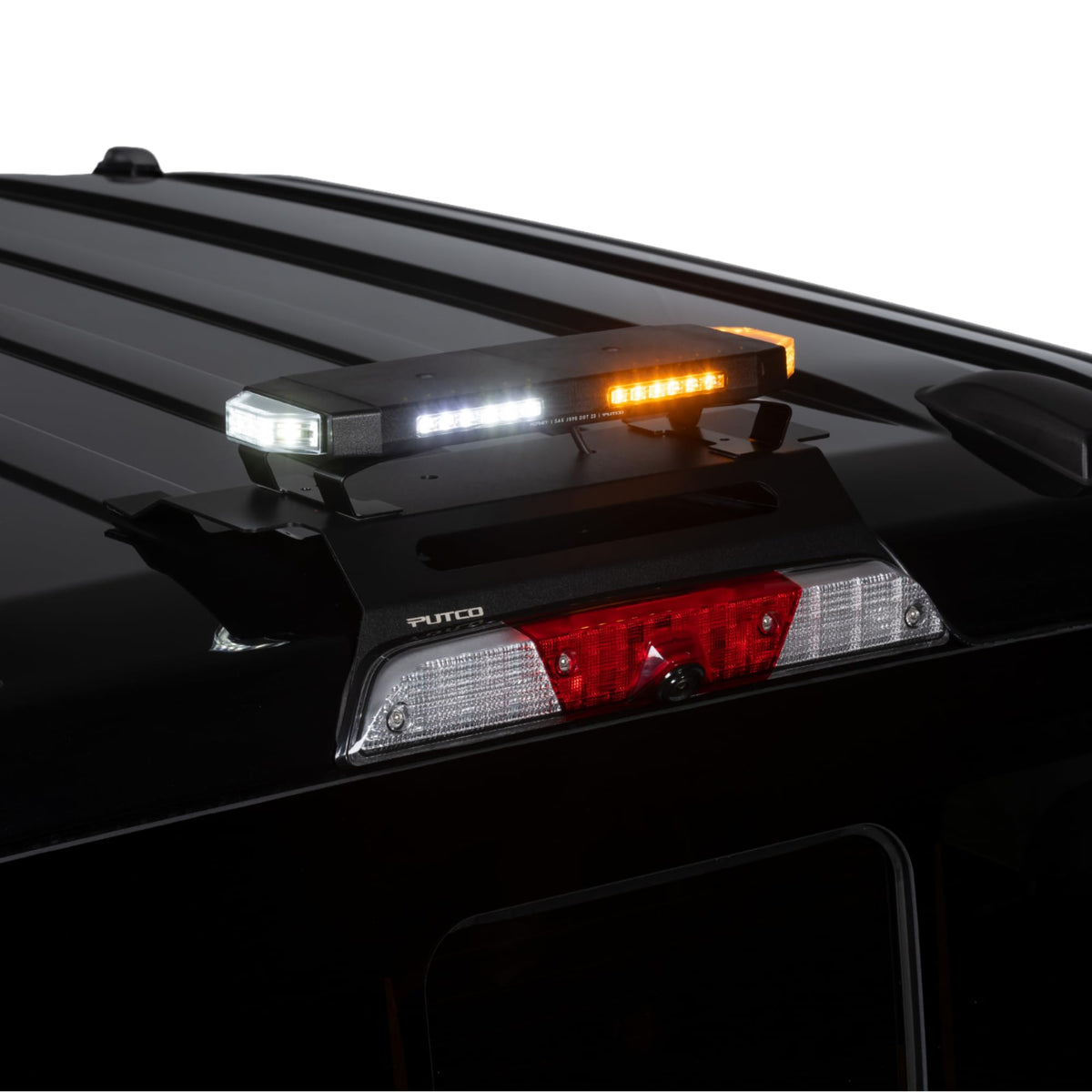 Putco 950216 Putco Tri-Hornet LED Stealth Rooftop Strobe Light Bar (Amber, White & Blue), 16" Tri Color Strobe Light