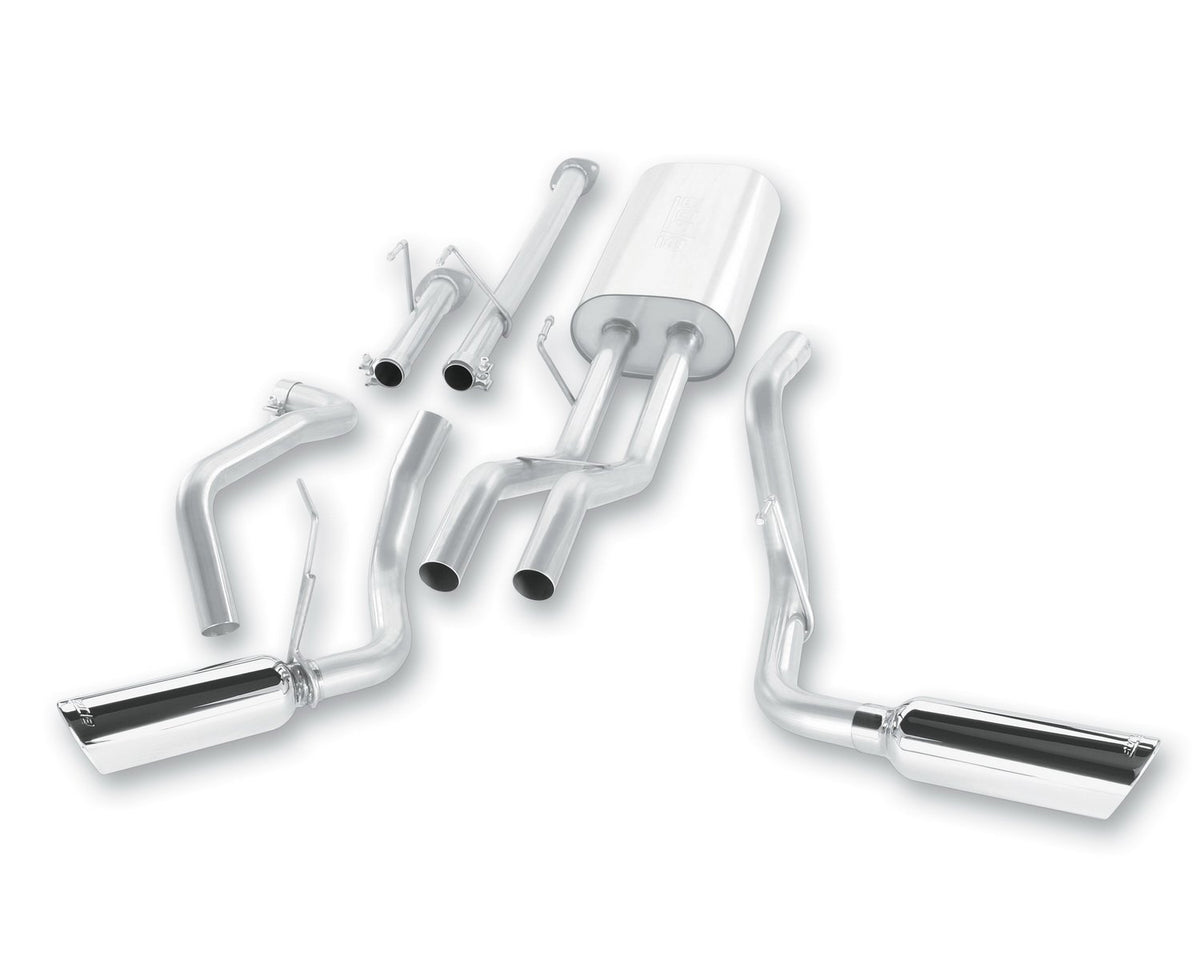 BORLA 140332 BORLA 140332 Cat-Back System for '09-'13 Toyota Tundra 4.6L/ 5.7L V8 AT 2&4WD Reg. Cab (8' 2") Bed 145.7" WB/Double Cab (6' 7") Bed 145.7" WB/CrewMax (5' 7") Bed 145.7" WB. BORLA System Is True Dual
