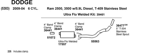 DYNOMAX 51072 Dynomax 51072 Exhaust Pipe for Dodge Ram 2500