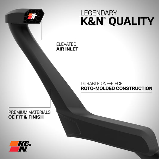 K&N FILTER 63-8003 K&N Elevated Intake Kit (Snorkel) Compatible with 2024-2025 Toyota Tacoma L4-2.4 Turbo, 63-8003