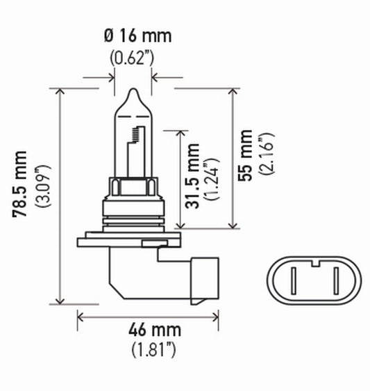 HELLA 9005SB HELLA 9005SB Single Blister Standard Halogen Bulb, 12V, 65W