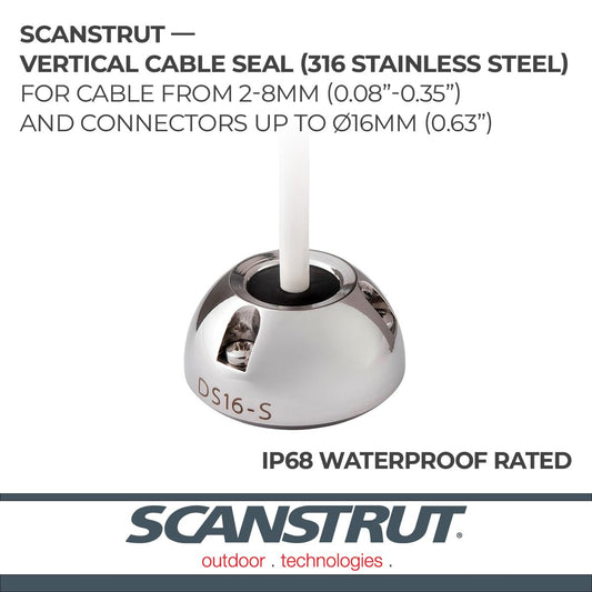 SCANSTRUT DS16-S Scanstrut DS16-S Mini Cable Seal for Connectors to 0.63" and Cables 0.08"-0.35" - Stainless Steel