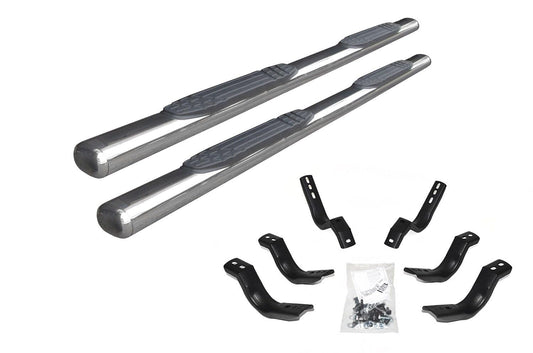 GO RHINO 104403580PS Go Rhino 4" Oval 1000 Series Sidesteps & Brackets | Stainless Steel, Polished | 104403580PS | Fits 2015-2024 Chevrolet Colorado & GMC Canyon Crew Cab Pickup