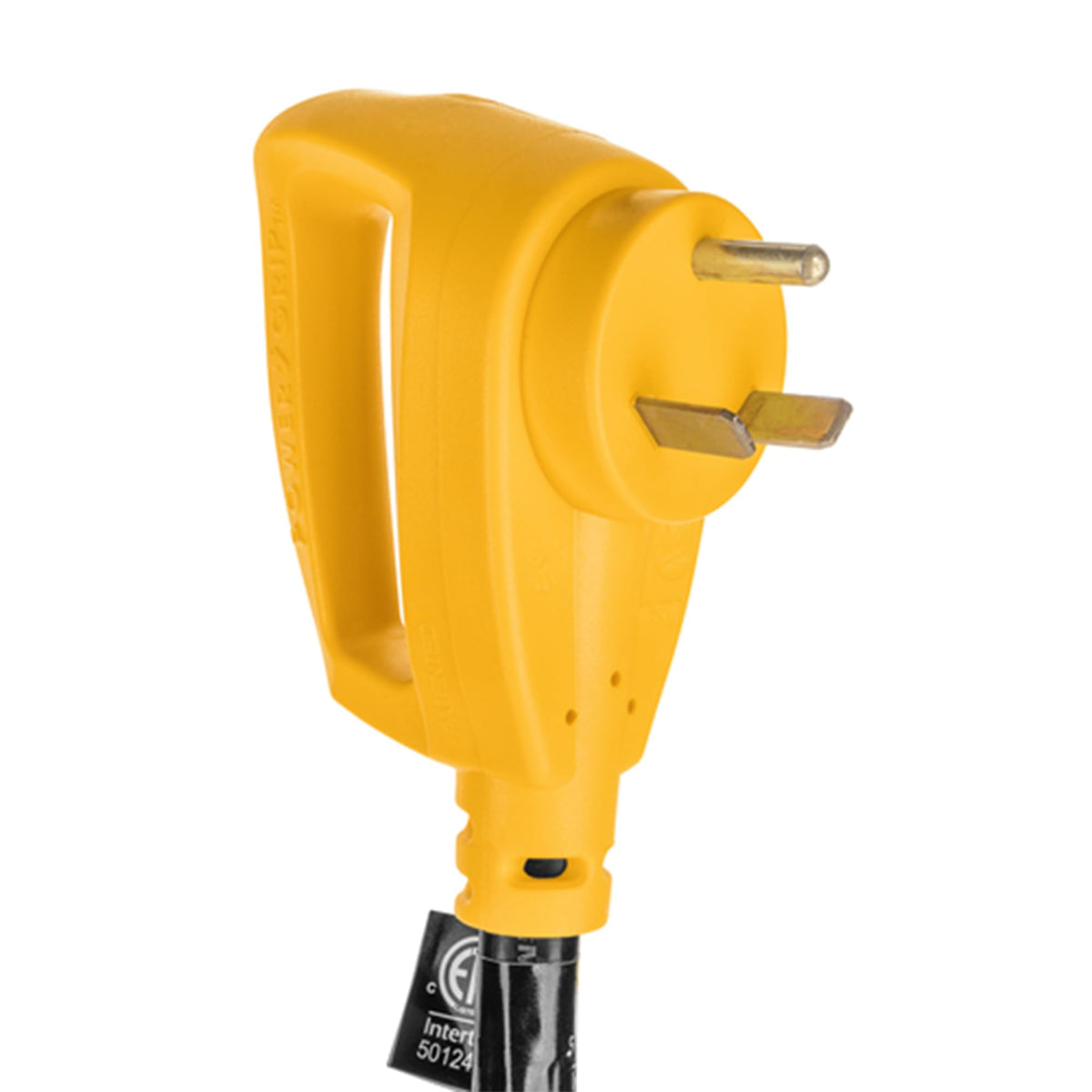 CAMCO 55025 Camco PowerGrip 45 Amp RV Plug Adapter, Combines 15 Amp and 30 Amp to 50 Amp Outlet, Heavy Duty Camper Electrical Power Adapter Cord