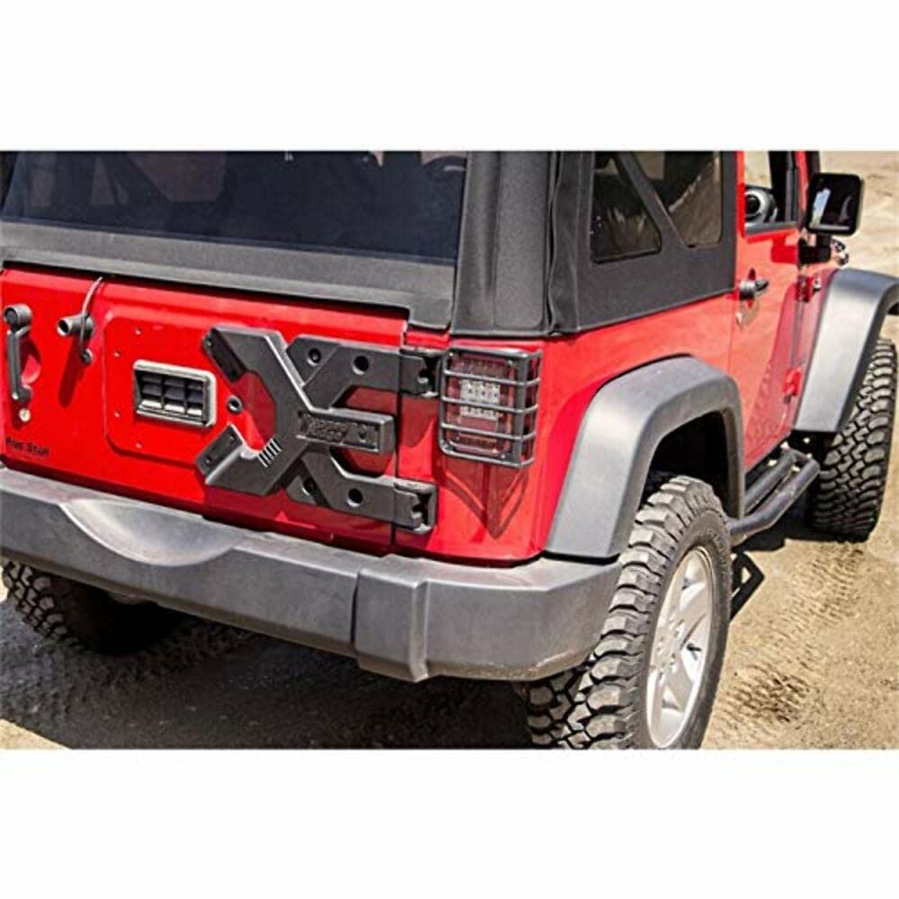 RUGGED RIDGE 11546.51 Rugged Ridge HD Tire Carrier – Black, Hinge Casting, Heavy Duty – 11546.51 – Fits 2007-2018 Jeep Wrangler JK