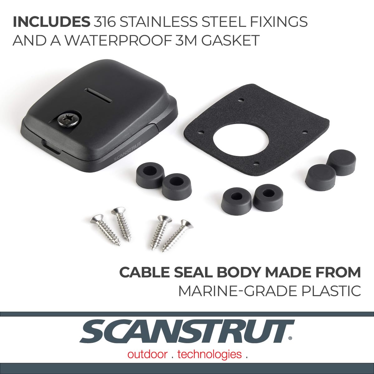 SCANSTRUT DS-HD6-BLK Scanstrut DS-HD6-BLK Horizontal Double Cable Seal – Black