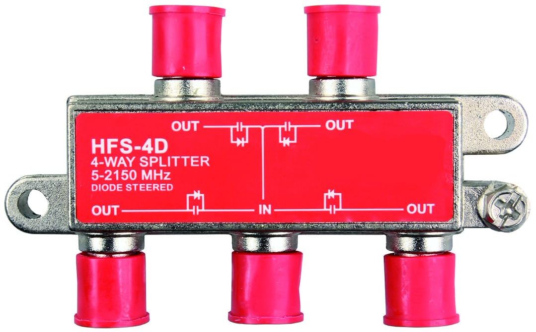JR PRODUCTS 47345 JR Products 47345 2 GHz HD/Satellite Line Splitter - 4-Way