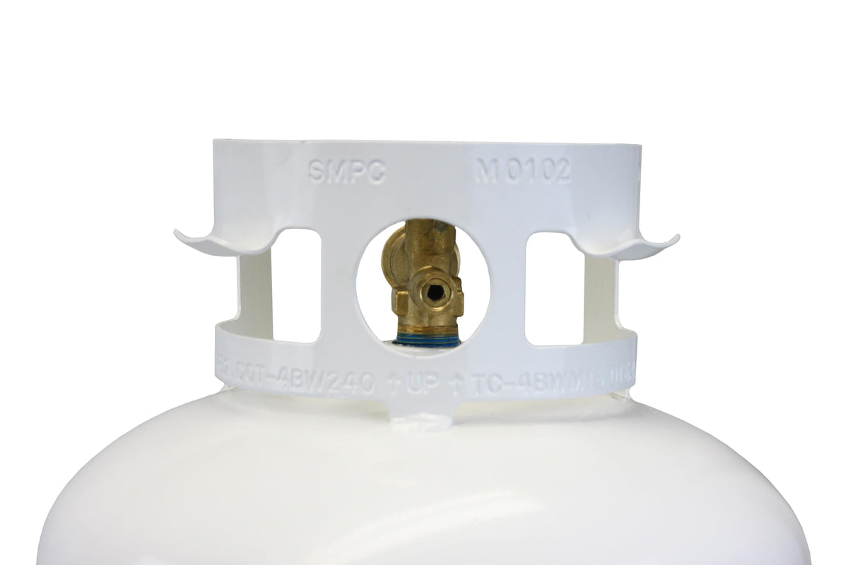 FLAME KING YSN401 Flame King YSN401 Steel Propane Tank Cylinder With Overflow Protection Device Valve, 40 Lb, White