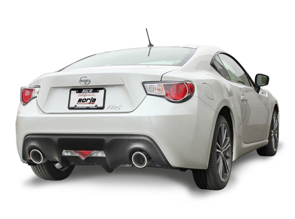 BORLA 140496 BORLA 140496 Cat-Back Perf. Exh. Sys. for 2013-2020 Subaru BRZ & 2013 Scion FR-S & 2017-2020 Toyota 86 2.0L 4 Cyl. T-304 SS S-Type Dual Split Rear Exit Single 4.5" Rnd. Polished T-304 Tips