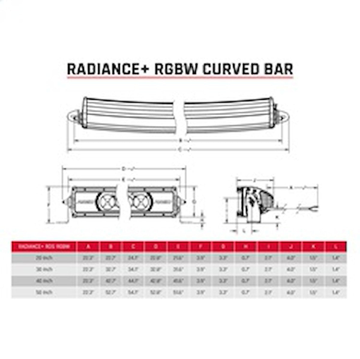 Rigid Industries 330053 RIGID INDUSTRIES 330053 Radiance+ Curved 30 Inch RGBW Light Bar