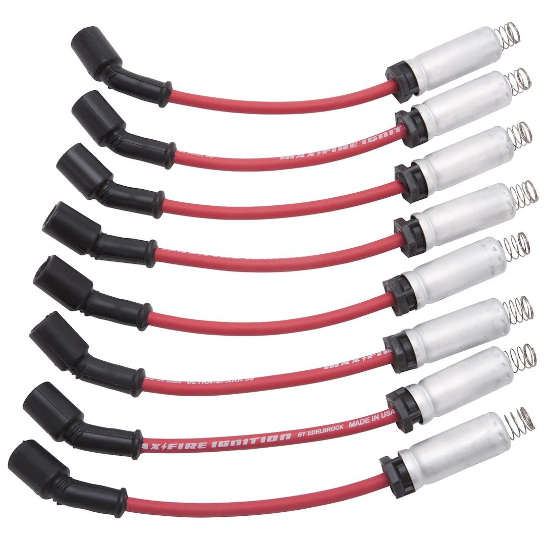 EDELBROCK 22716 Edelbrock 22716 Ultra Spark 50 Plug Wire Set w/Metal Sleeves 50 ohms of Resistance Per Foot High Performance Ultra Spark 50 Plug Wire Set, Black