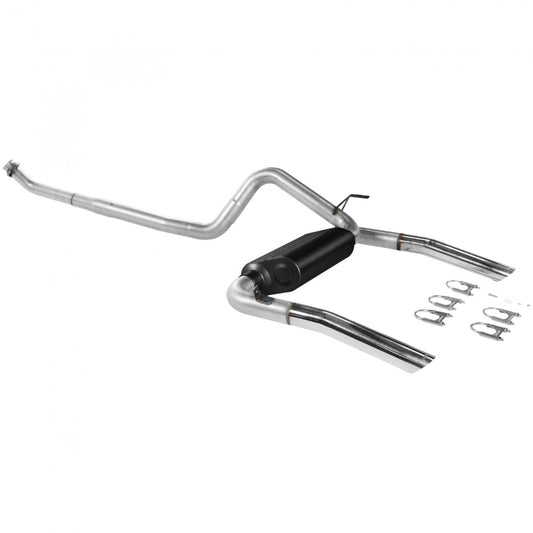 Flowmaster 17234 American Thunder Cat-Back Exhaust Kit 3 Inch Aluminized Steel Polished 304 Stainless Tips Compatible with 1986-1991 Chevy Camaro Pontiac Firebird V8 2.5 inch Flanged Converter