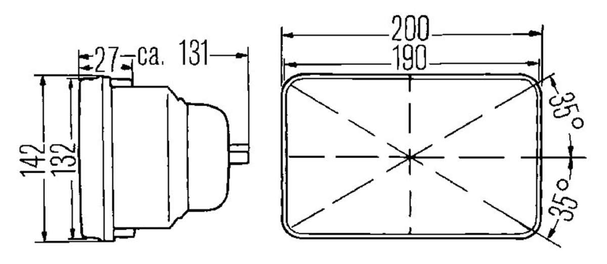 HELLA 003427861 Hella 003427861 Hlmp 190X132Mm H4 12V Ece, Multi