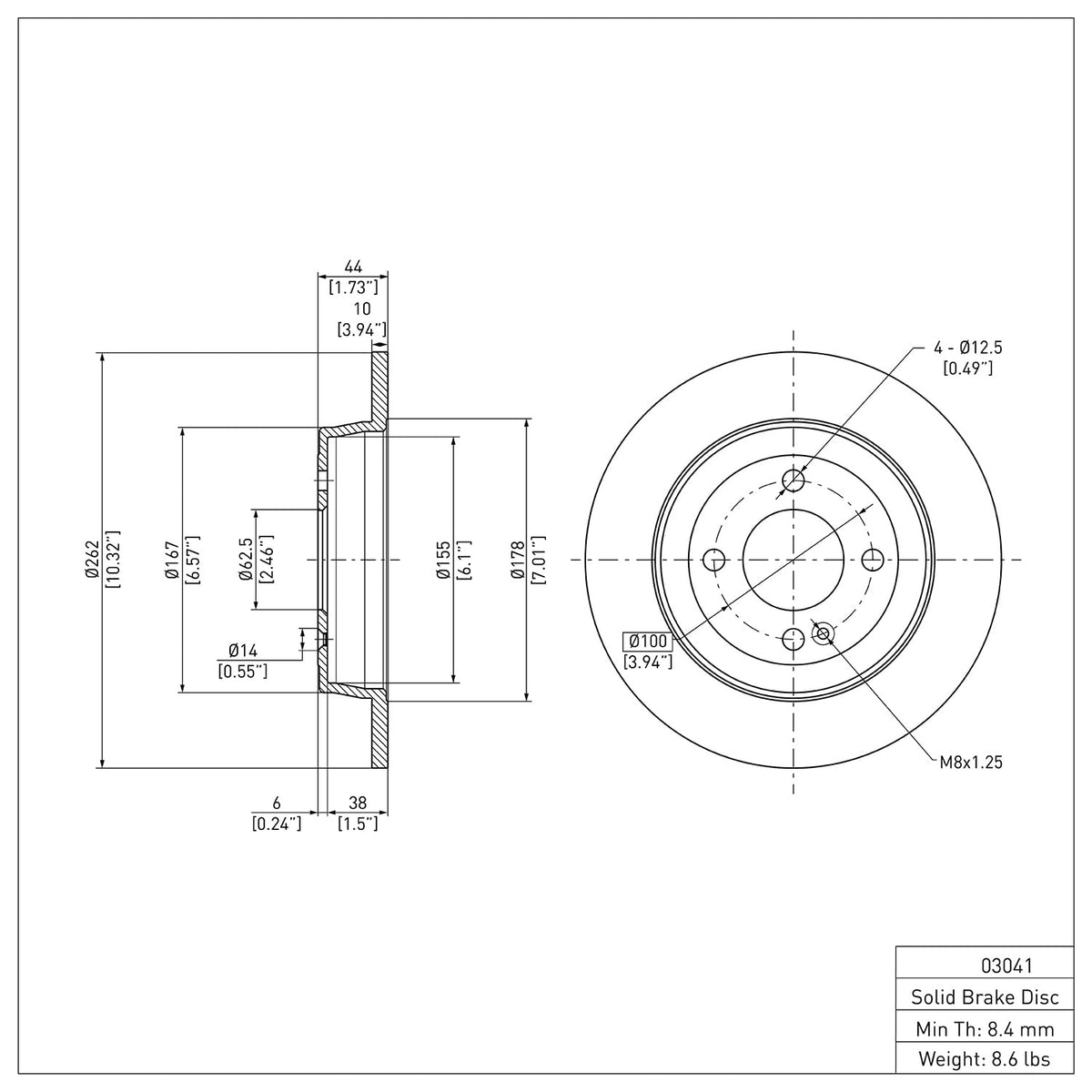 Dynamic Friction 600-03041 Rear Brake Rotor