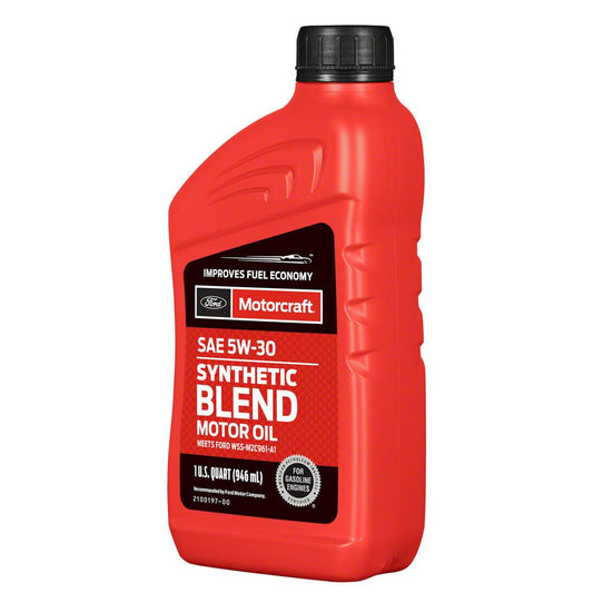 Motorcraft SAE 5W-30 Synthetic Blend Motor Oil - XO-5W30-Q1SP - 1 Quart Bottle (For Select Models and Years of Ford, Lincoln, and Mercury Vehicles)