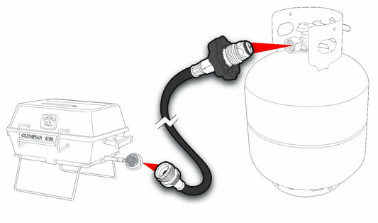 CAMCO 59193 Camco 60" Pigtail Propane Hose Connector, Connects Propane Cylinder to a RV or Trailer Propane Regulator, Provides Thermal Protection and Excess Flow Protection (59193)