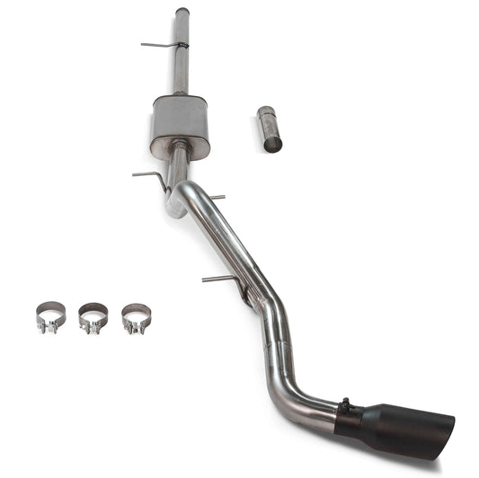 FLOWMASTER 717858 Flowmaster 717858 FlowFX Cat-Back Exhaust 3 Inch 409 Stainless 4.5 Inch Black Ceramic 304 Stainless Tip Compatible with 2019-2025 Chevy Silverado GMC Sierra 1500 5.3L 2/4WD 148 & 157 Inch Wheelbase