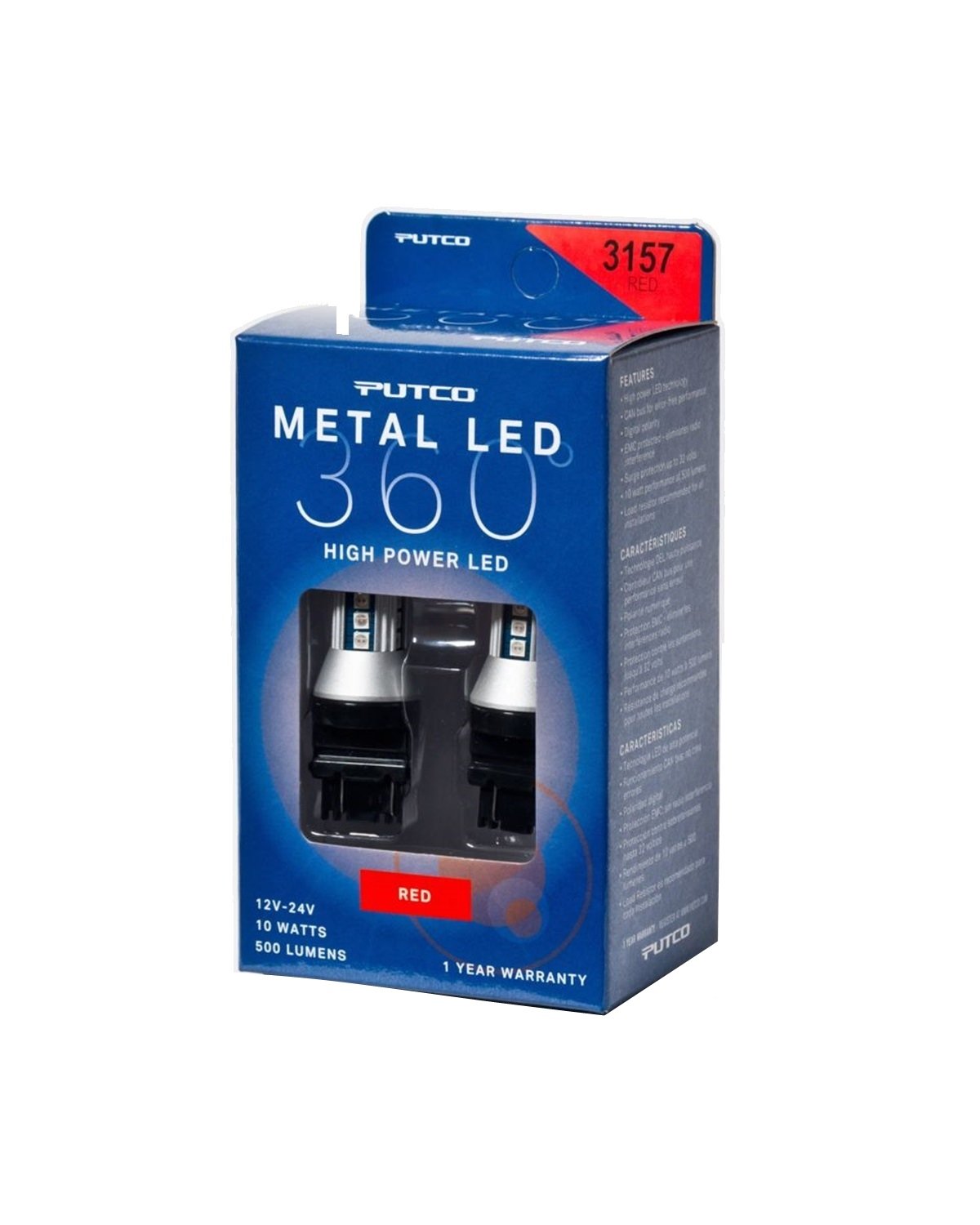 PUTCO 343157R-360 Putco 343157R-360 Pair of Red Plasma LED Brake Light Bulbs