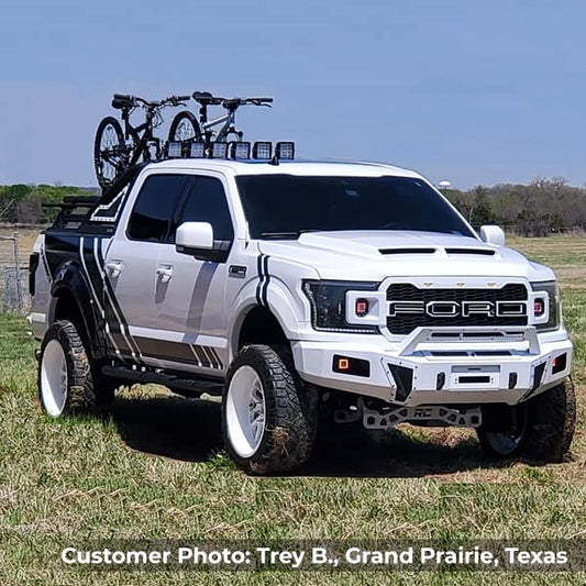 GO RHINO 911600T Go Rhino Sport Bar 2.0 w/Power Actuated Retractable Light Mount | Mild Steel, Textured Black | 911600T | Fits 2015-2024 Ford F-150 & Other Full Size Trucks (See Description)
