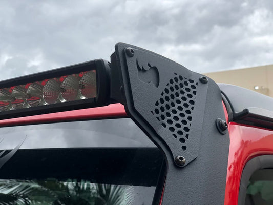 GO RHINO 730500T Go Rhino - 730500T - Go Rhino! 730500T Windshield Lightmount for Compatible with/Replacement for Jeep JL & JT Gladiator, Textured Black