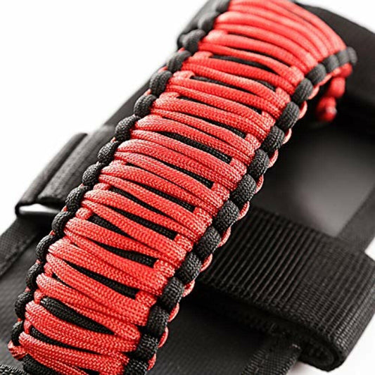 RUGGED RIDGE 13505.31 Rugged Ridge 13505.31 Grab Handle Kit, Paracord, Red/Black; 55-Current Jeep CJ/Wrangler/Gladiator