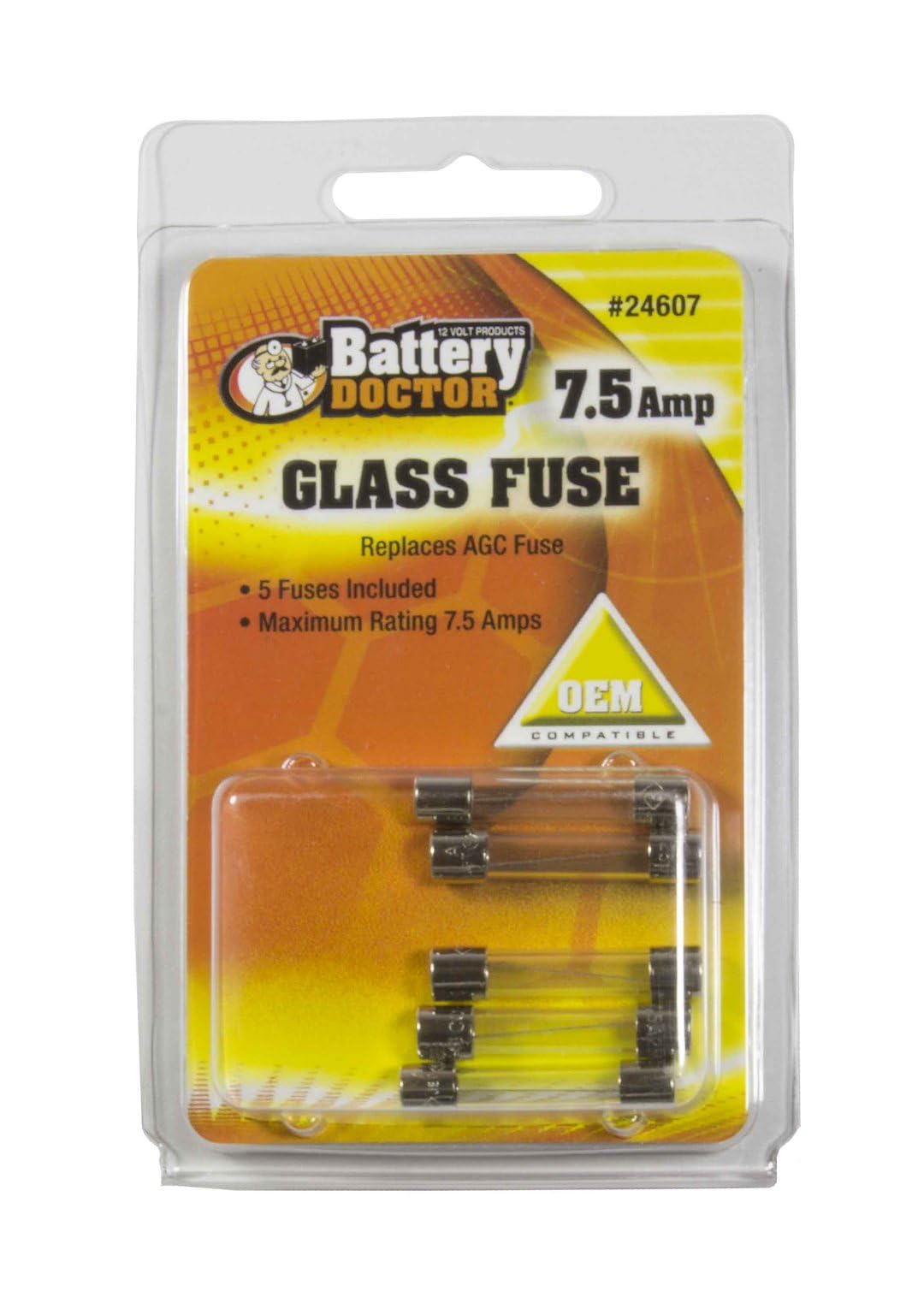 Wirthco 24607 Battery Doctor by AGC Glass Fuse, 7.5 Amp