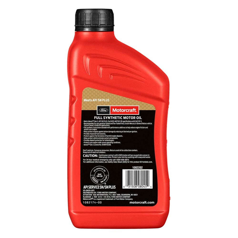 Motorcraft XO0W20QFS 20 APIGF 5