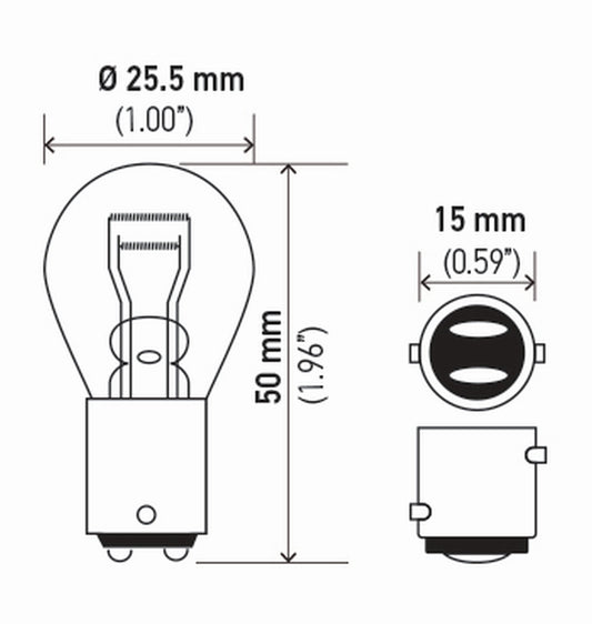 Hella 7528SB BULB 7528 12V 21/5W BAY15D S8 SB