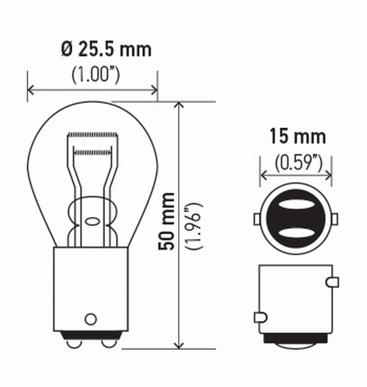 Hella 7528TB BULB 7528 12V 21/5W BAY15D S8 (2
