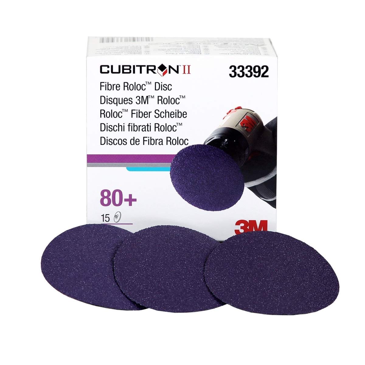 3M 33392 3 Cubitron II Fibre Roloc 80+ Grade Disc 33392-1 Each