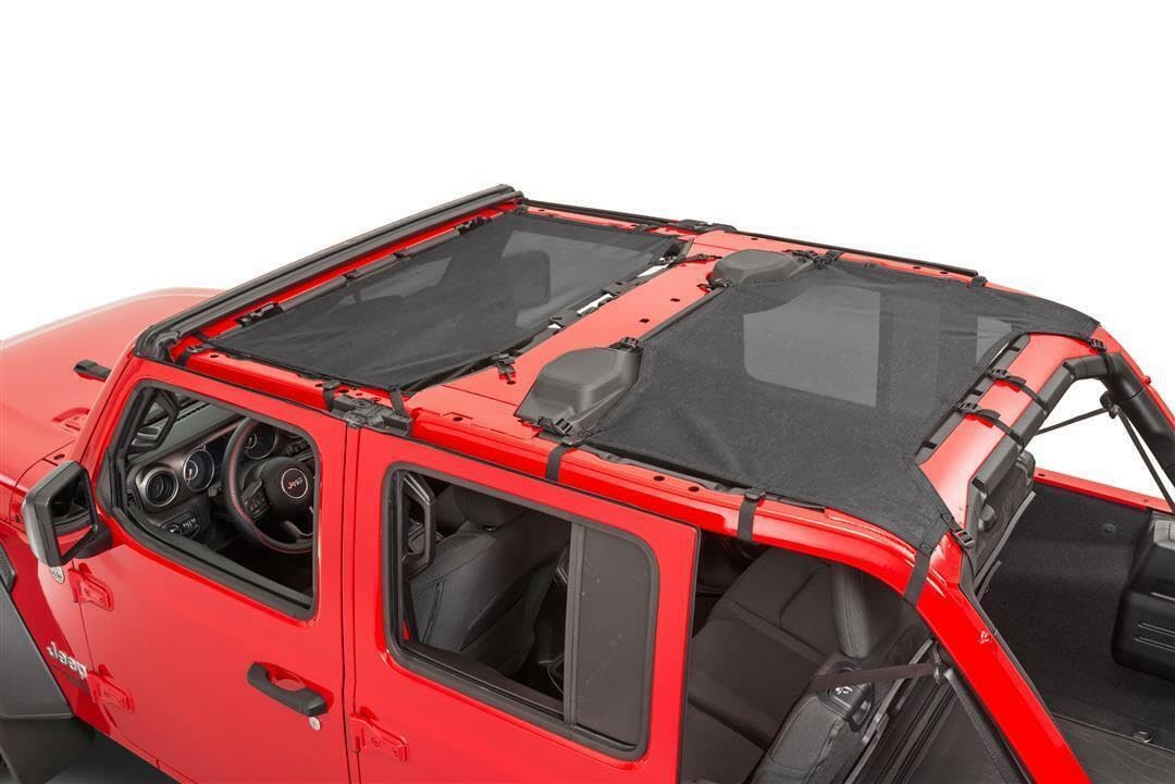 TRAILFX MBT002 TrailFX Mesh Bikini Top for Jeep Wrangler TJ 1997-2006 Black Mesh Shade, Easy Strap Installation, Fits Hard and Soft Tops TrailFX MBT002