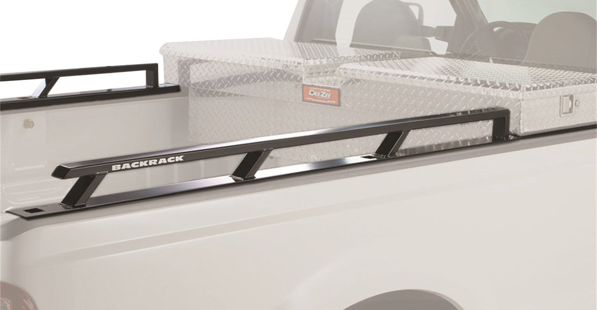 Backrack 80521TB RealTruck BACKRACK Side Rails to use w/ 21" Toolbox – Black, No Drill – 80521TB – Fits 2017-2025 Ford F-250/F-350/F-450/F-550 8' Bed