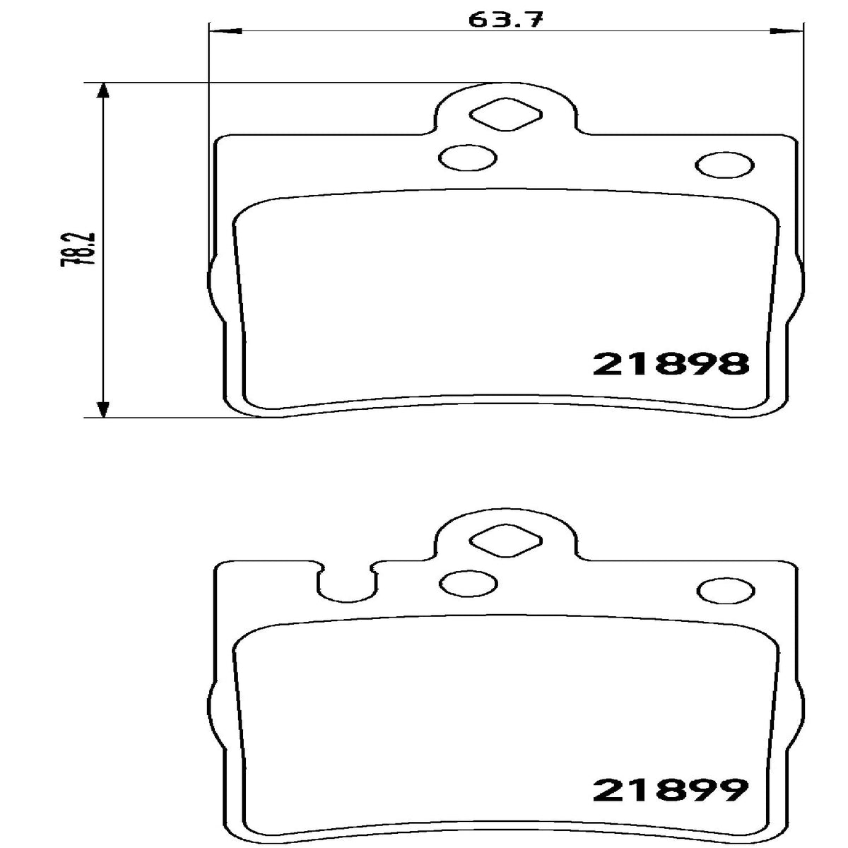 BREMBO P50033 Brembo P50033 Low-Met Rear Disc Brake Pad Set MERCEDES-BENZ OE# A0024205220