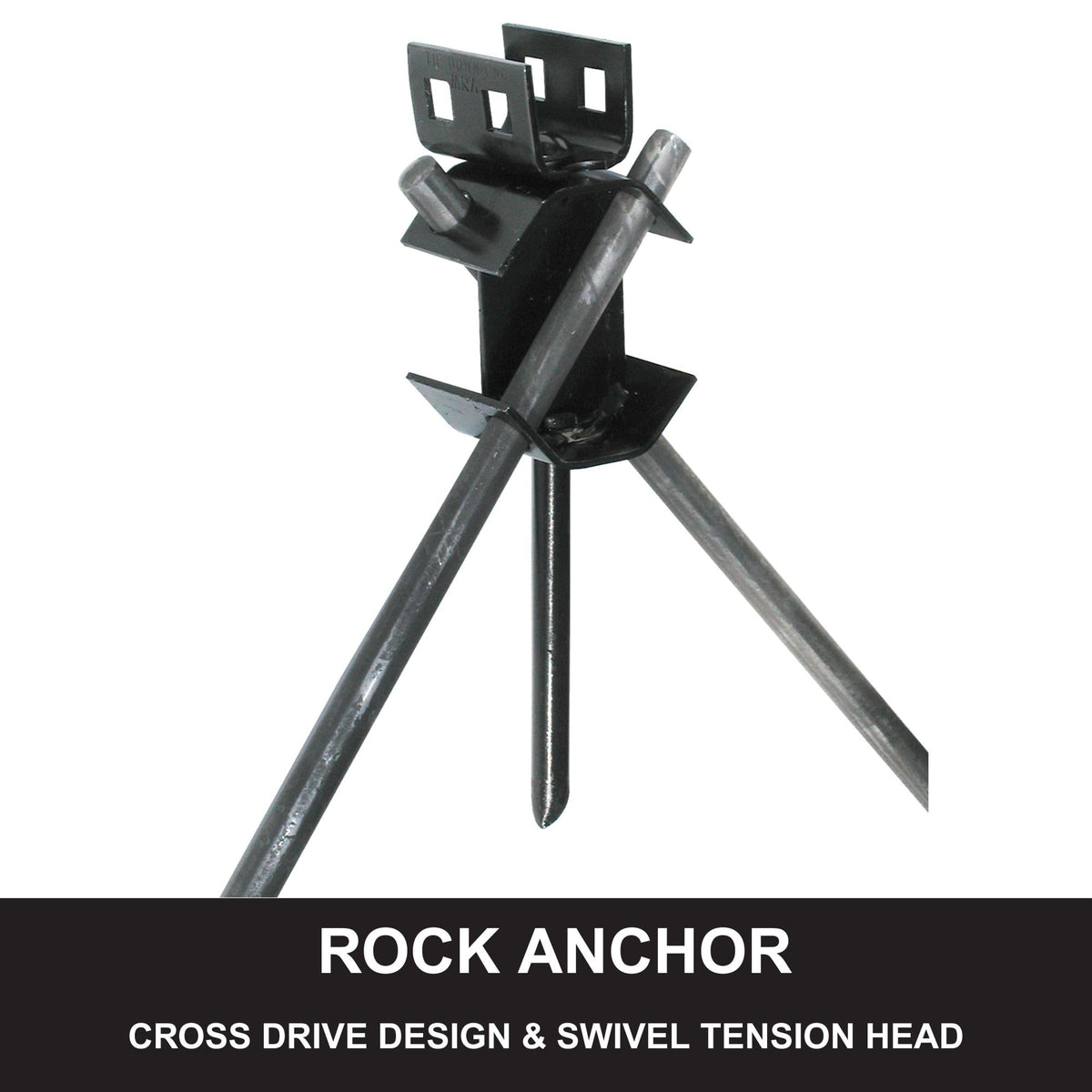 TIE DOWN 59110 Tie Down Cross Drive Rock Anchor – Heavy-Duty 30” Anchor with Swivel Head for Secure Rock Installation 1 in Box