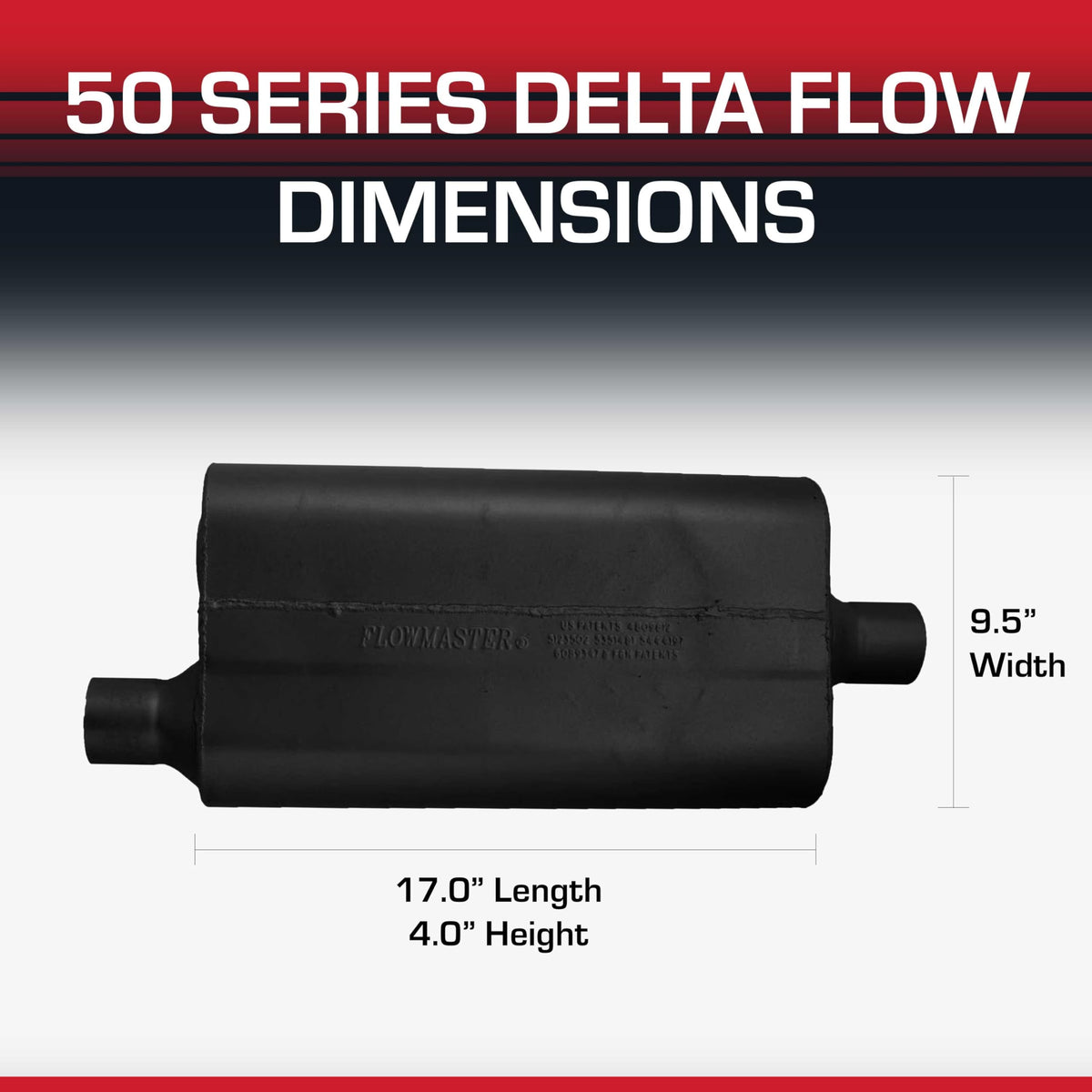 FLOWMASTER 942451 Flowmaster 50 Series Delta Flow® Muffler – 2.25" Offset In/Center Out