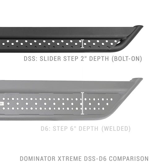 GO RHINO FSDSS4506T Go Rhino Dominator Xtreme DSS Side Steps & Frame Mounting Brackets – Mild Steel, Textured Black – FSDSS4506T – Fits 2018-2024 Jeep Wrangler JLU, 4-Door