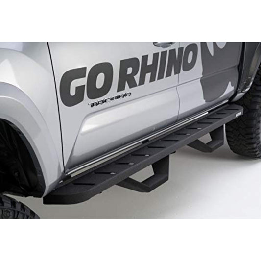 GO RHINO 6303688020PC RealTruck RB10 Running Board, Brackets, 1 Pair Drop Steps | Galvanized Steel, Textured Black | 6303688020PC | Fits 2019-2026 Ford Ranger Crew Cab Pickup