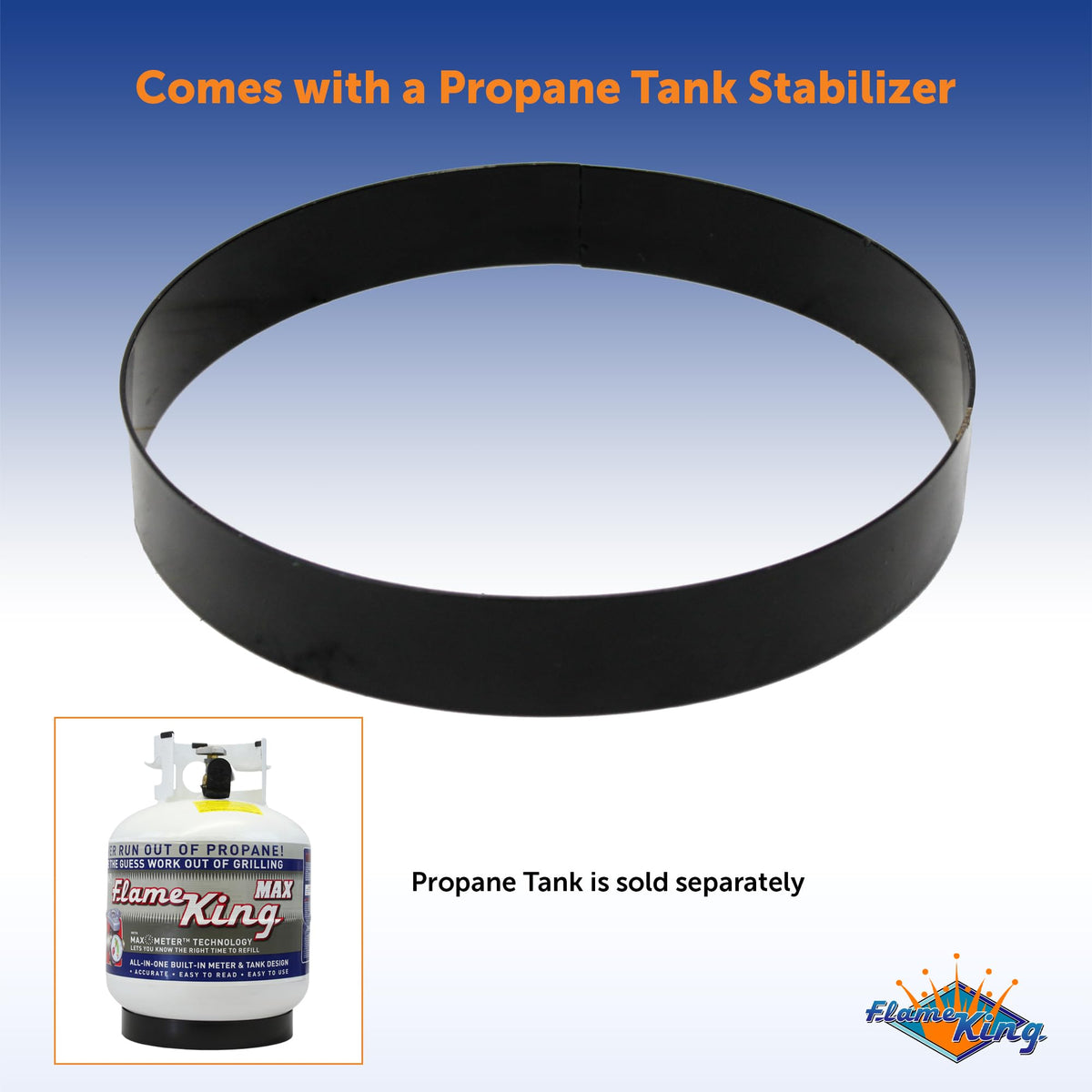 FLAME KING FKG6502D Flame King Smokeless Propane Fire Pit, 24-inch Portable Firebowl, 58K BTU with Self Igniter, Cover, & Carry Straps for RV, Camping, & Outdoor Living