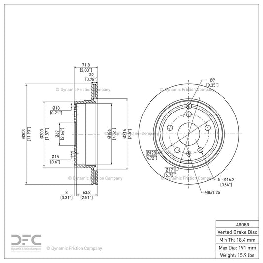 Dynamic Friction 604-48058 DFC Rear Brake Rotor