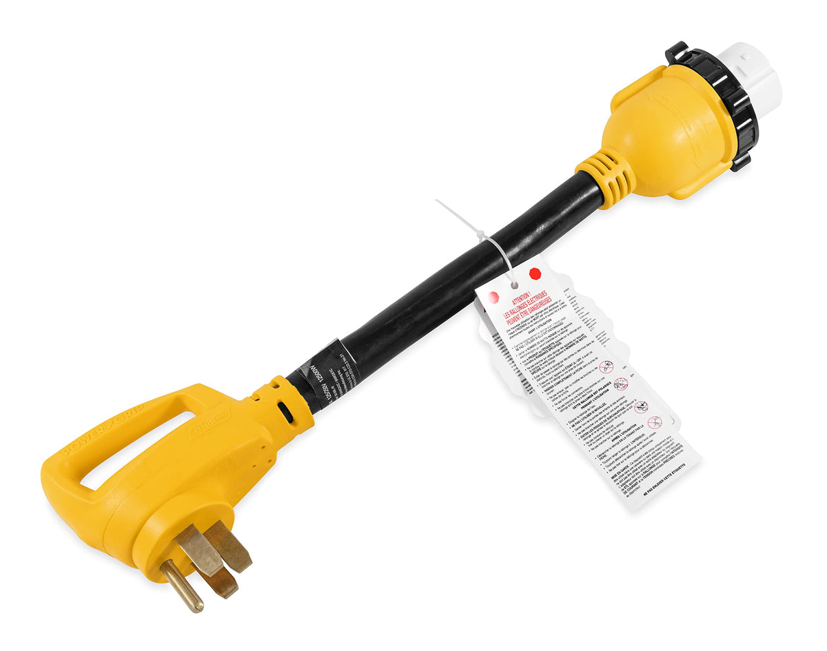 CAMCO 55552 Camco 55552 18" 14-50 50 AMP Standard PowerGrip Plug to SS2-50 50 AMP Locking Receptacle Adapter