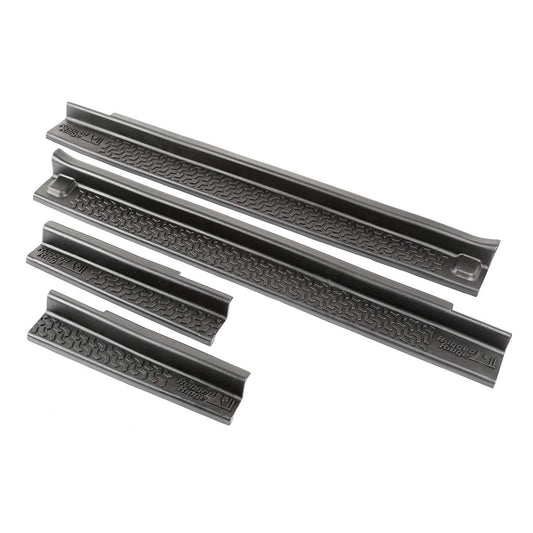 RUGGED RIDGE 11216.21 Rugged Ridge All-Terrain Entry Guards - Fits 2007–2018 Jeep Wrangler JKU 4-Door - Trail-Ready Look & Scratch Protection - Black Thermoplastic - 4-Piece Set